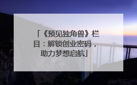 《预见独角兽》栏目：解锁创业密码，助力梦想启航