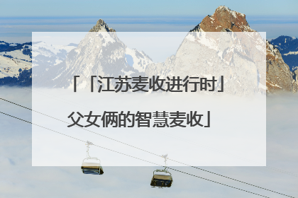 「江苏麦收进行时」父女俩的智慧麦收