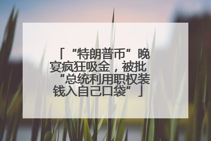 “特朗普币”晚宴疯狂吸金，被批“总统利用职权装钱入自己口袋”