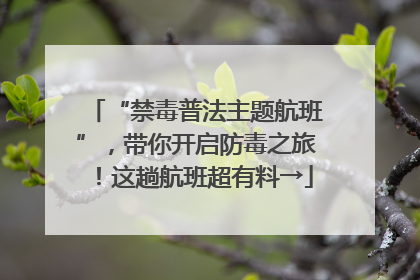 “禁毒普法主题航班”，带你开启防毒之旅！这趟航班超有料→