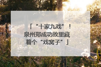 “十家九戏”！泉州郑成功故里藏着个“戏窝子”