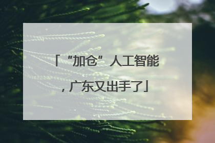 “加仓”人工智能，广东又出手了