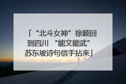 “北斗女神”徐颖回到四川 “能文能武”苏东坡诗句信手拈来