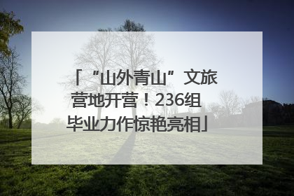 “山外青山”文旅营地开营！236组毕业力作惊艳亮相