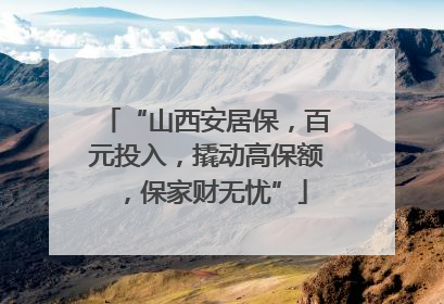 “山西安居保，百元投入，撬动高保额，保家财无忧”