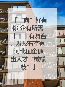 “岗”好有你 企有所需丨干事有舞台、发展有空间 河北国企抛出人才“橄榄枝”