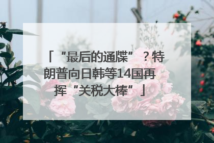 “最后的通牒”？特朗普向日韩等14国再挥“关税大棒”