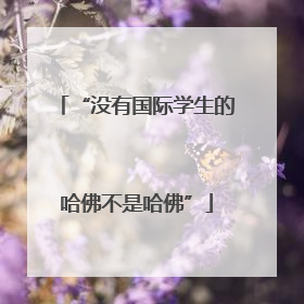 “没有国际学生的哈佛不是哈佛”