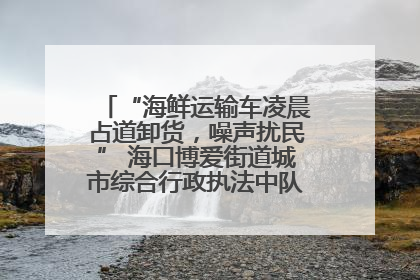 “海鲜运输车凌晨占道卸货，噪声扰民” 海口博爱街道城市综合行政执法中队：将联合交警加强长堤路一带巡逻