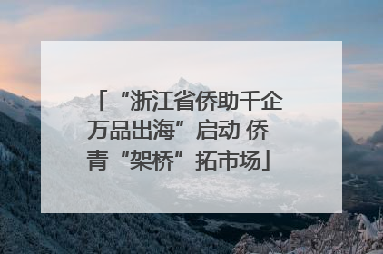 “浙江省侨助千企万品出海”启动 侨青“架桥”拓市场