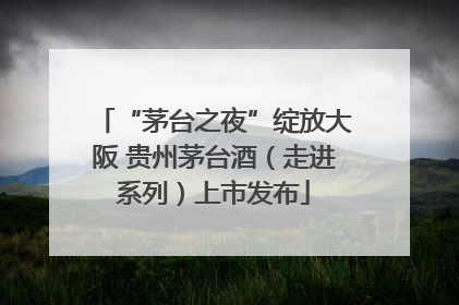 “茅台之夜”绽放大阪 贵州茅台酒（走进系列）上市发布
