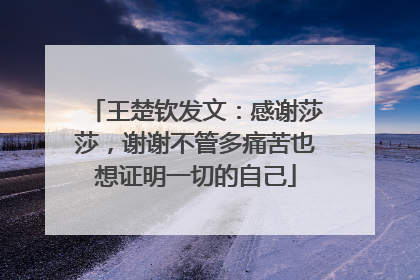 王楚钦发文：感谢莎莎，谢谢不管多痛苦也想证明一切的自己