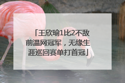 王欣瑜1比2不敌前温网冠军，无缘生涯巡回赛单打首冠