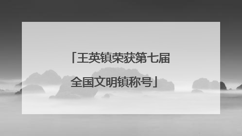 王英镇荣获第七届全国文明镇称号