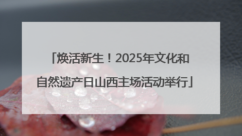 焕活新生！2025年文化和自然遗产日山西主场活动举行