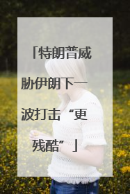 特朗普威胁伊朗下一波打击“更残酷”