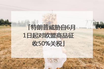 特朗普威胁自6月1日起对欧盟商品征收50%关税