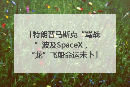 特朗普马斯克“骂战”波及SpaceX，“龙”飞船命运未卜