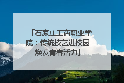 石家庄工商职业学院：传统技艺进校园焕发青春活力