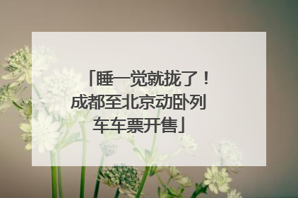 睡一觉就拢了！成都至北京动卧列车车票开售
