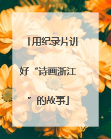 用纪录片讲好“诗画浙江”的故事