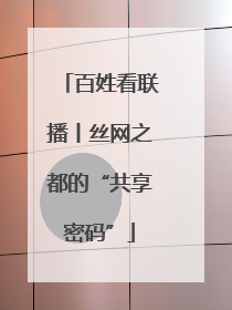 百姓看联播丨丝网之都的“共享密码”