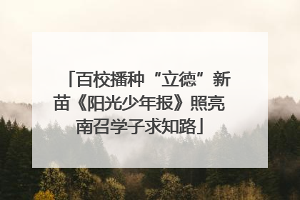 百校播种“立德”新苗《阳光少年报》照亮南召学子求知路
