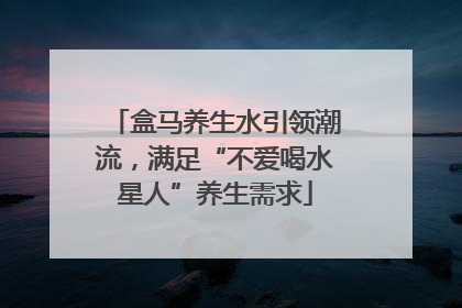 盒马养生水引领潮流，满足“不爱喝水星人”养生需求