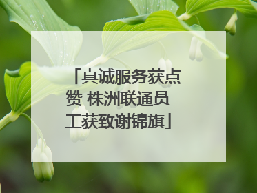 真诚服务获点赞 株洲联通员工获致谢锦旗
