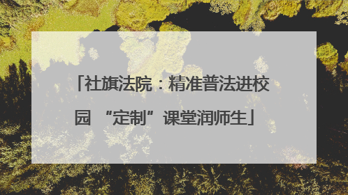 社旗法院：精准普法进校园 “定制”课堂润师生