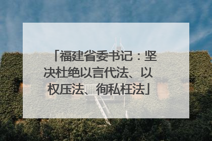 福建省委书记：坚决杜绝以言代法、以权压法、徇私枉法