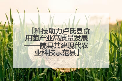 科技助力卢氏县食用菌产业高质量发展——院县共建现代农业科技示范县