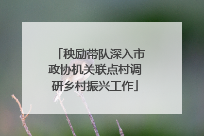 秧励带队深入市政协机关联点村调研乡村振兴工作