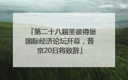 第二十八届圣彼得堡国际经济论坛开幕，普京20日将致辞