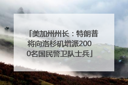 美加州州长：特朗普将向洛杉矶增派2000名国民警卫队士兵
