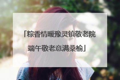 粽香情暖豫灵镇敬老院 端午敬老意满桑榆