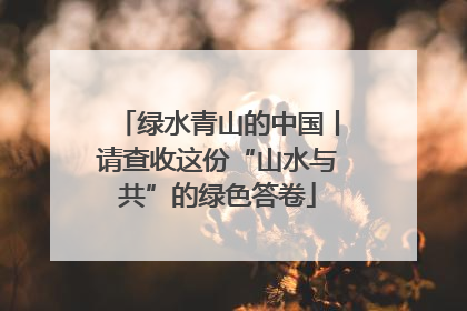 绿水青山的中国丨请查收这份“山水与共”的绿色答卷