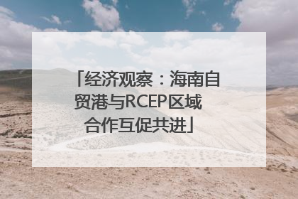 经济观察：海南自贸港与RCEP区域合作互促共进