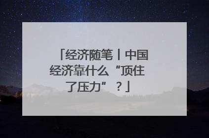 经济随笔丨中国经济靠什么“顶住了压力”？