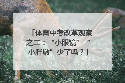 体育中考改革观察之二：“小眼镜”“小胖墩”少了吗？