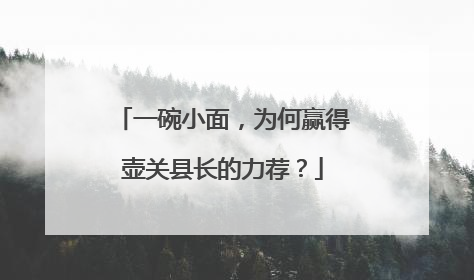 一碗小面，为何赢得壶关县长的力荐？