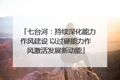 七台河：持续深化能力作风建设 以过硬能力作风激活发展新动能