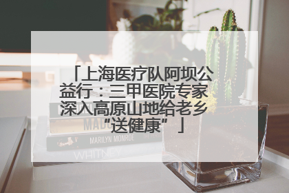 上海医疗队阿坝公益行：三甲医院专家深入高原山地给老乡“送健康”