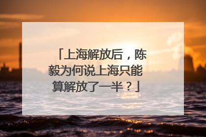 上海解放后，陈毅为何说上海只能算解放了一半？