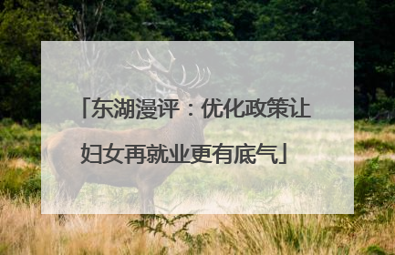 东湖漫评：优化政策让妇女再就业更有底气