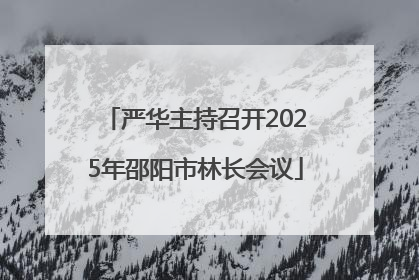 严华主持召开2025年邵阳市林长会议