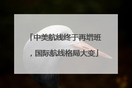 中美航线终于再增班，国际航线格局大变