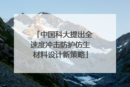中国科大提出全速度冲击防护仿生材料设计新策略