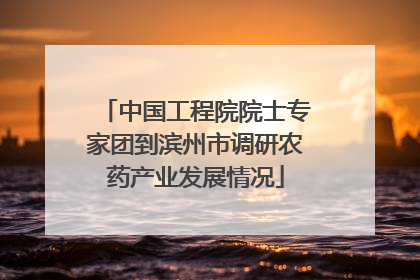中国工程院院士专家团到滨州市调研农药产业发展情况