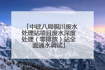 中建八局铜川废水处理站项目废水深度处理（零排放）站全面通水调试